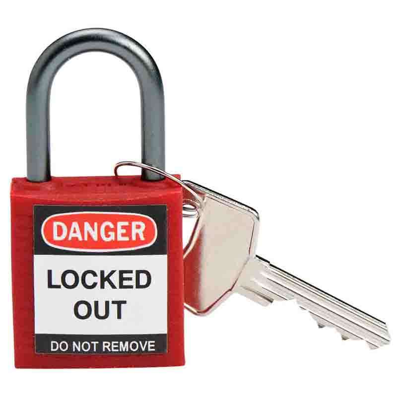 KD Safety Padlock, Red, 1.4 x 1.2 x 0.625 in